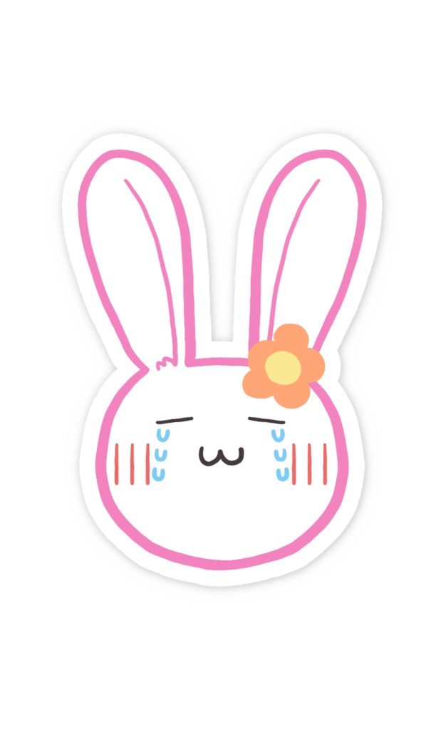 ぽこうさぎスマホステッカー(通常/喜/泣)