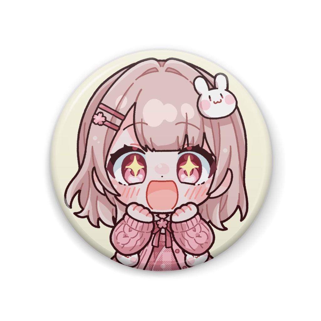 ななぽこ缶バッジ(SDキャラ:通常/キラキラ/笑顔/泣)