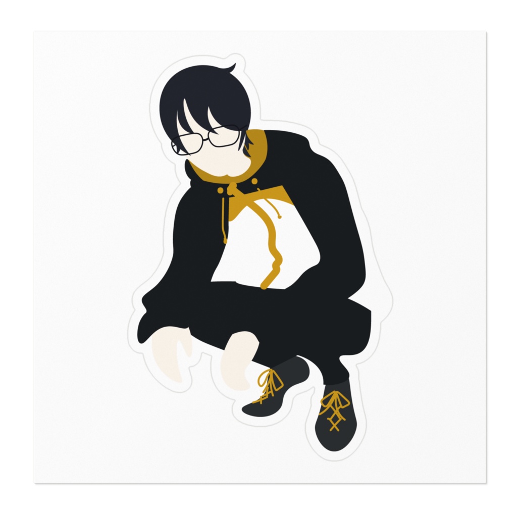 ぽちゃ ステッカー 100mm×100mm