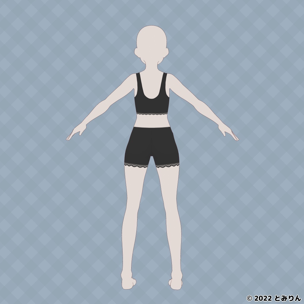 チラ見え対策インナーセット【無料あり】【#VRoid】