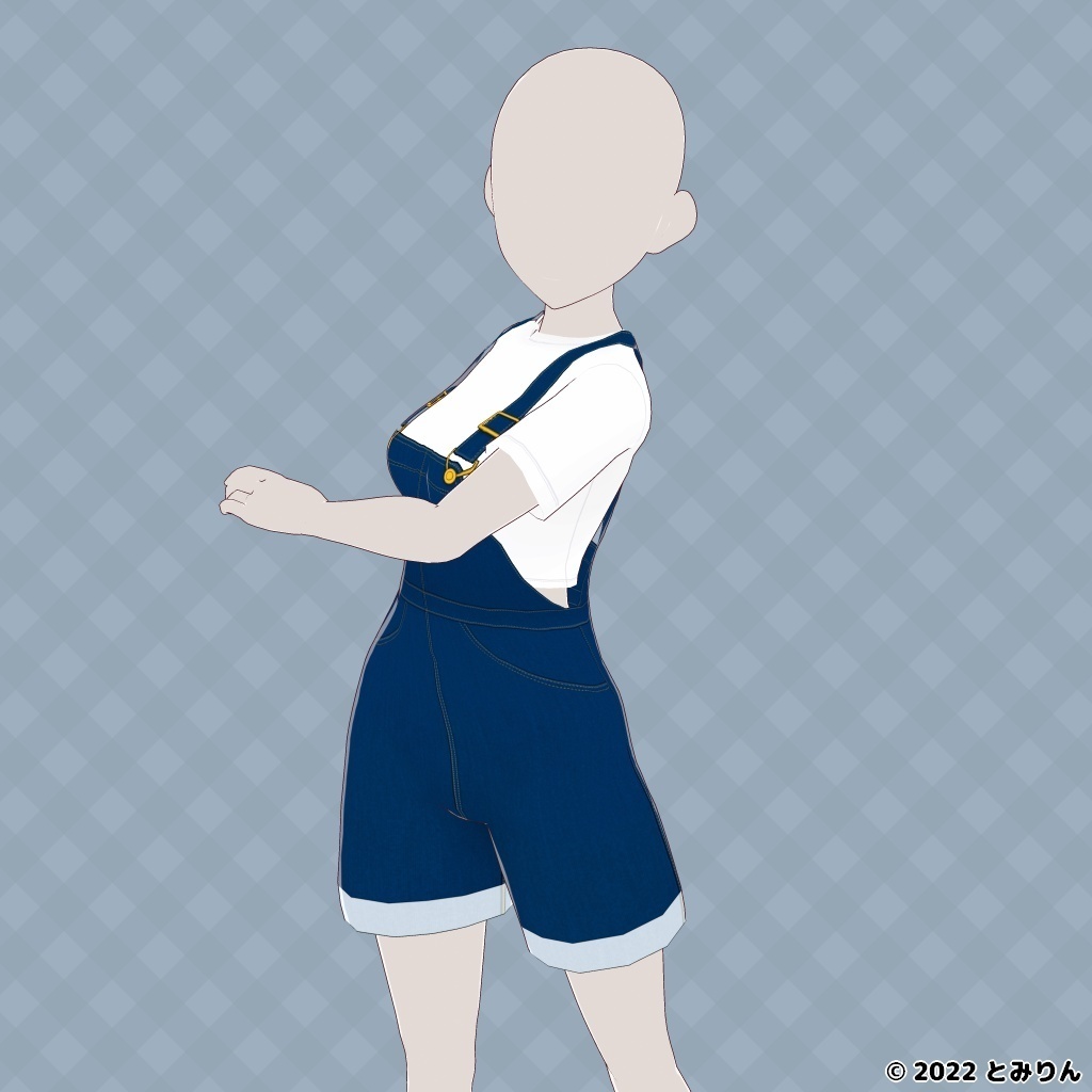 サロペットショートパンツ【無料あり】【#VRoid】