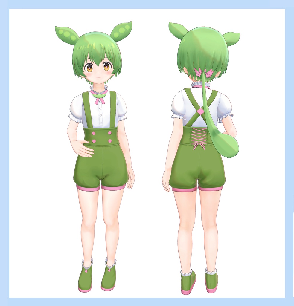 【VRChat】【MMD】【VRM】3Dモデル LO1136 ずんだもん + あんこもん