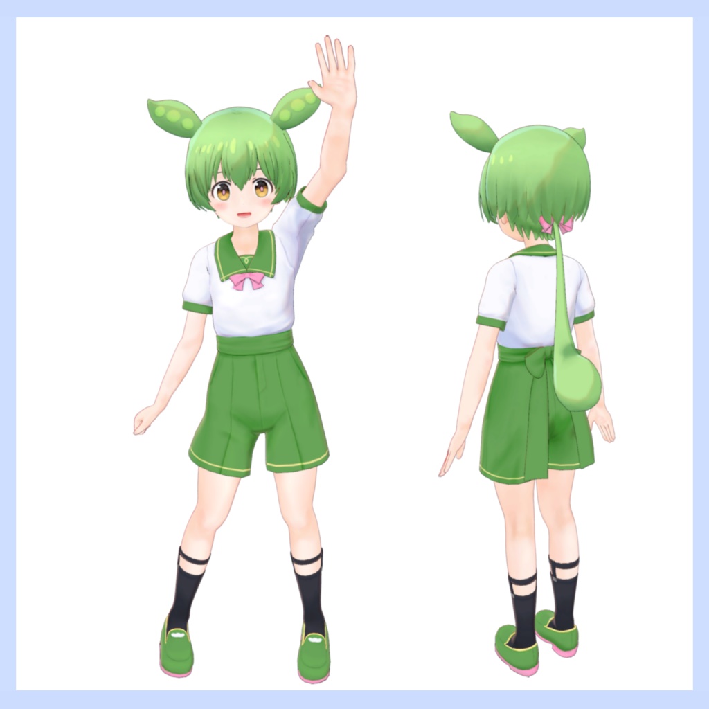 【VRChat】【MMD】【VRM】3Dモデル LO1136 ずんだもん
