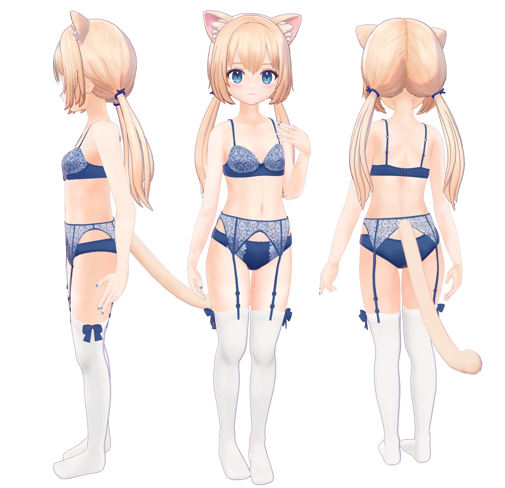 【VRChat】【MMD】【VRM】オリジナル3Dモデル LO1136 雨猫