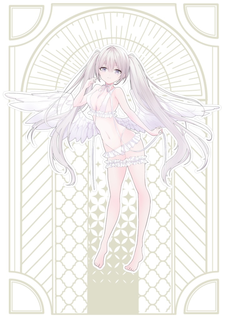 アクリルスタンド 天使の女の子 ツインテールver