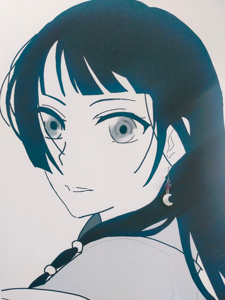 月の耳飾り(イヤリングに変更可能)