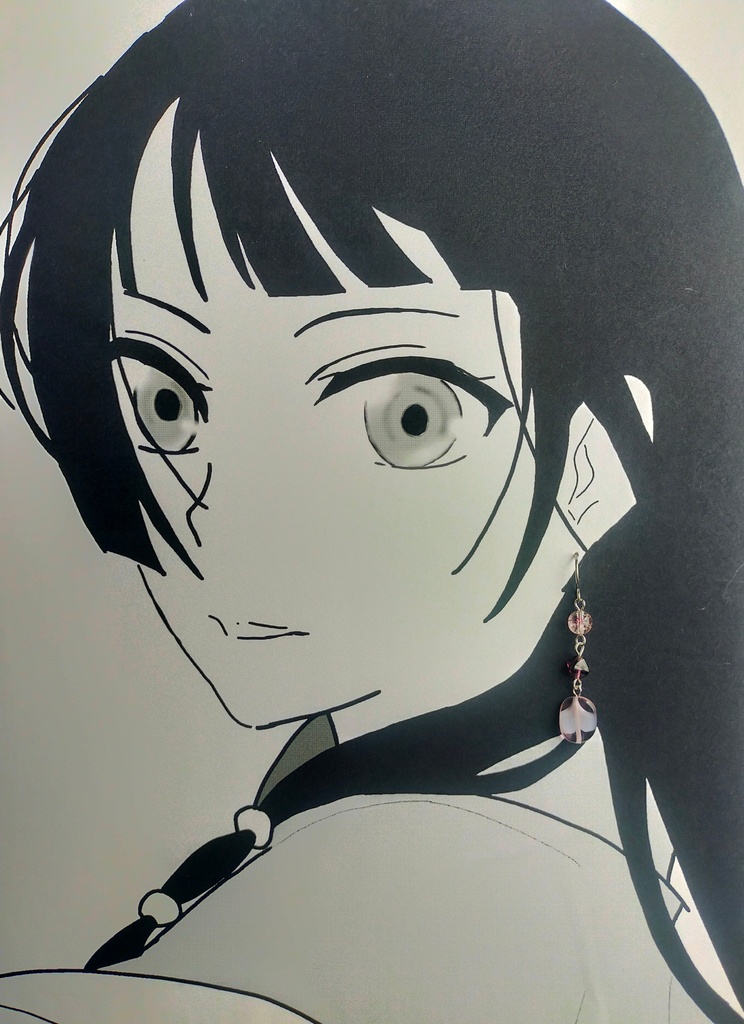 壬氏カラーのオーバル耳飾り(イヤリングに変更可能)