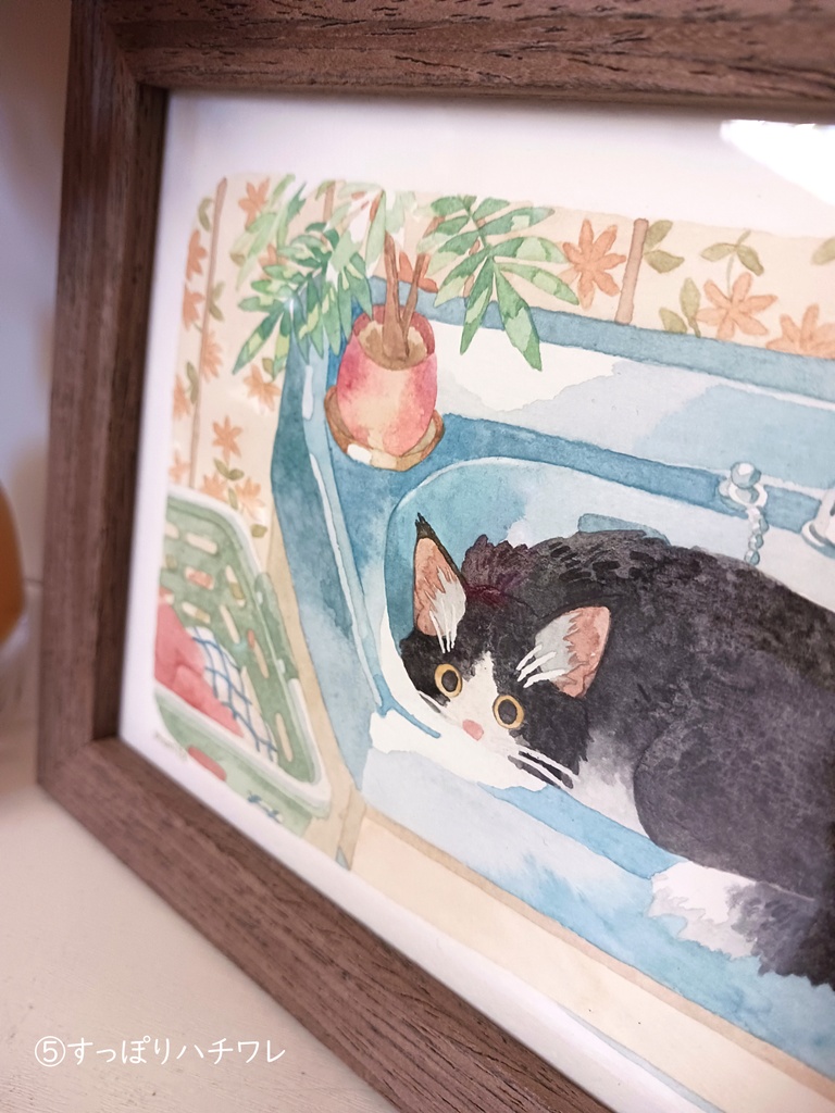 猫の水彩画 原画