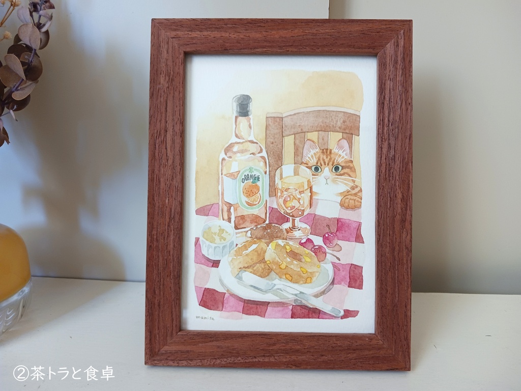 猫の水彩画 原画