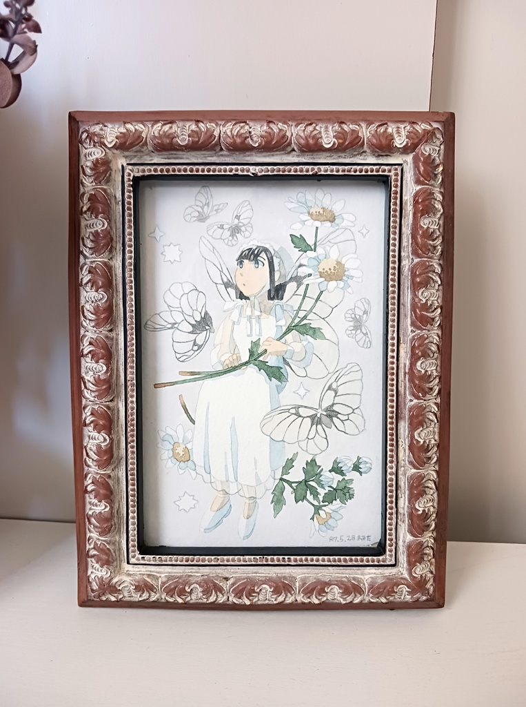 水彩画　原画「ウスベシロチョウ」