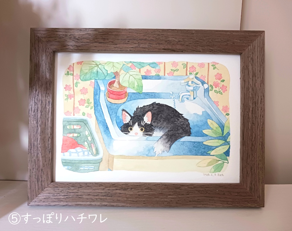 猫の水彩画 原画
