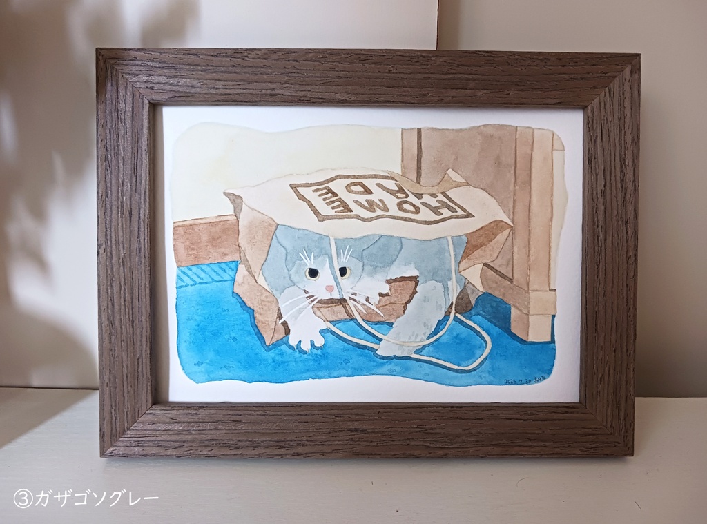 猫の水彩画 原画