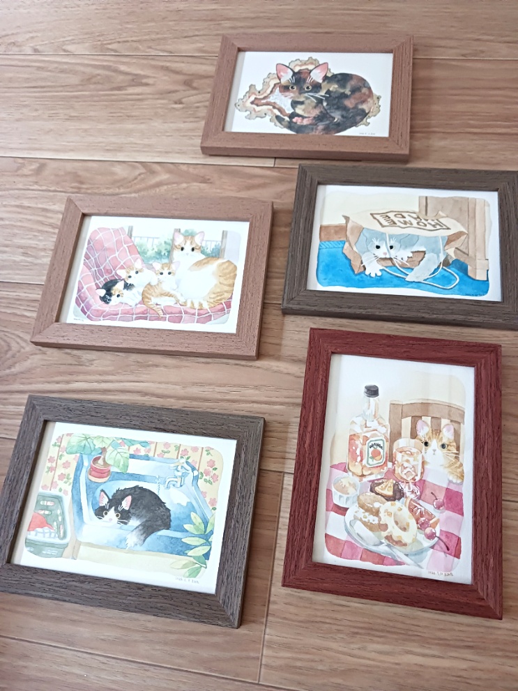 猫の水彩画 原画
