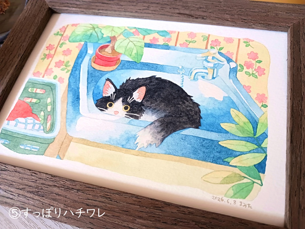 猫の水彩画 原画