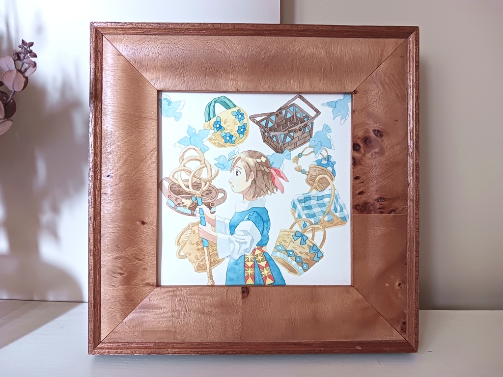 水彩画　原画「伝説の布団たたき」