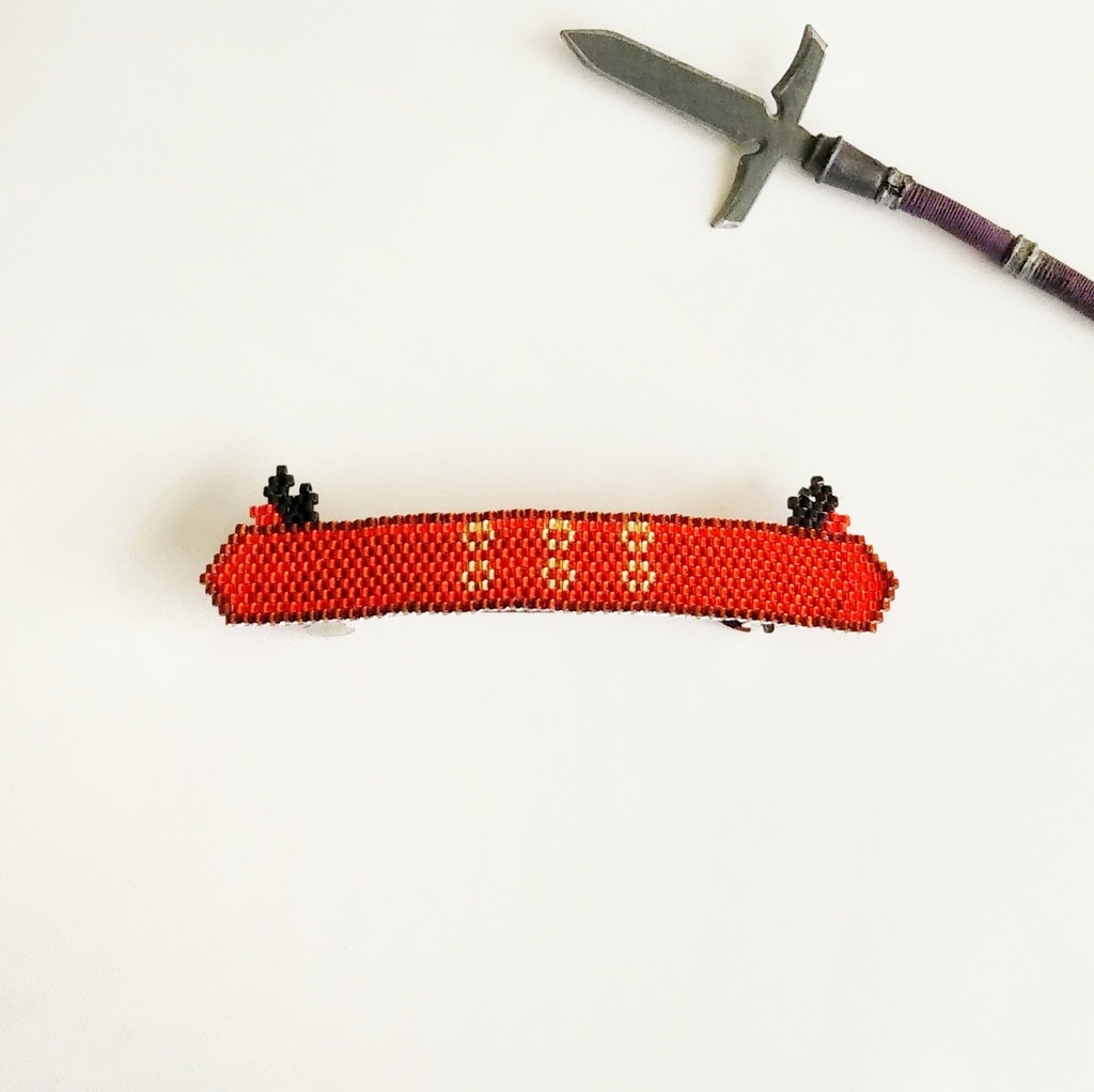 赤備え「六文銭」 バレッタ