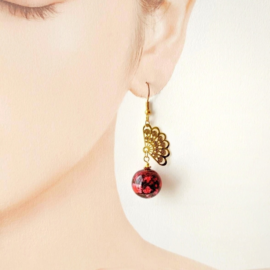 推し玉(ギョク)中華風イヤリング / ピアス