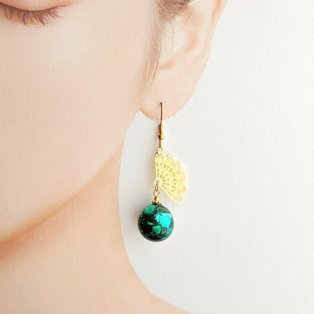 推し玉(ギョク)中華風イヤリング / ピアス