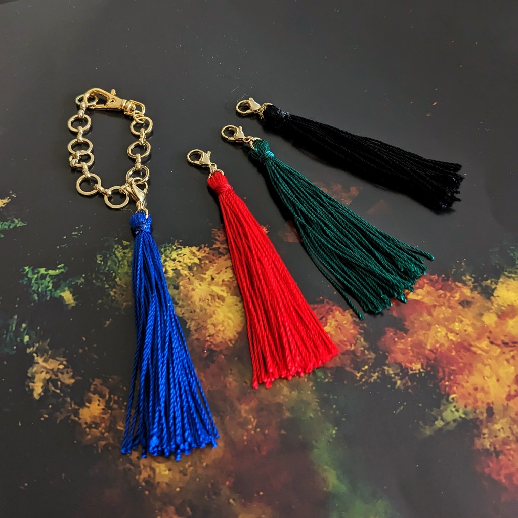 タッセル付きバッグチャーム ~三国志軍旗のお供に~