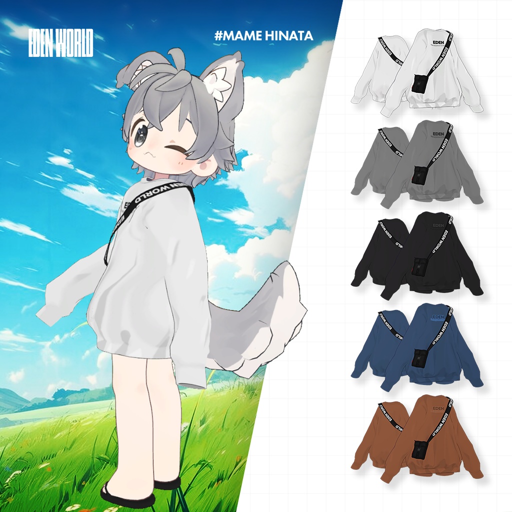 【まめひなた mamehinata】 OVER FIT MAN TO MAN