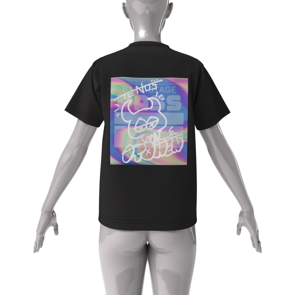 ステージPASS風 Tシャツ(半そで・ブラック)