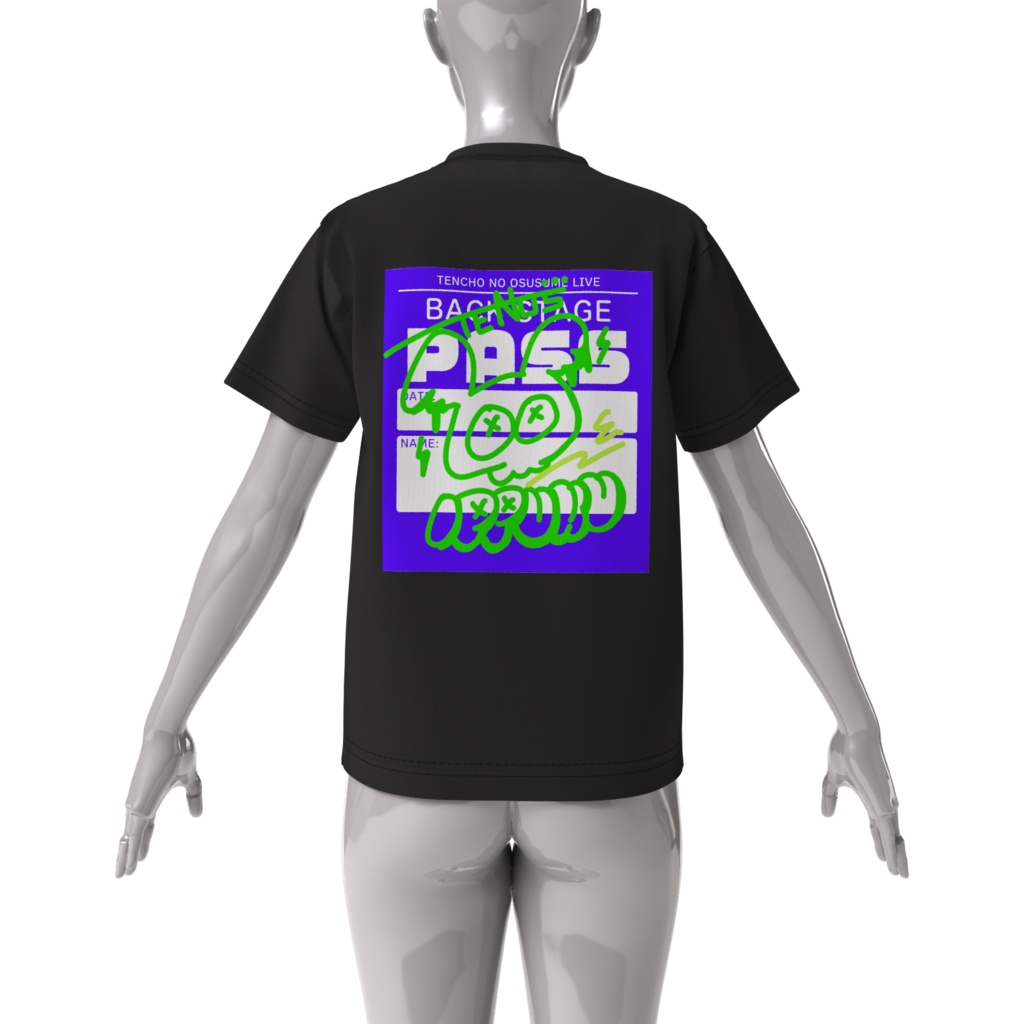 ステージPASS風 Tシャツ(半そで・ブラック)