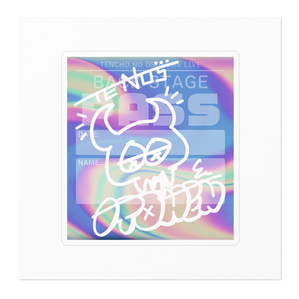 ステージPASS風 ステッカー(ホロ・カラー)