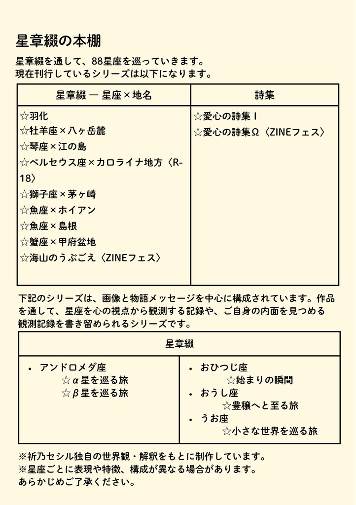 星章綴|星座|おうし座|豊穣へと至る旅