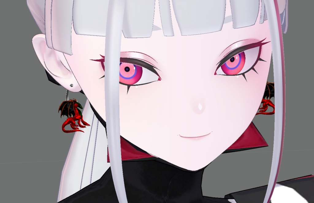 【VRC/3Dモデル】ドラゴンピアス&ブローチのセット