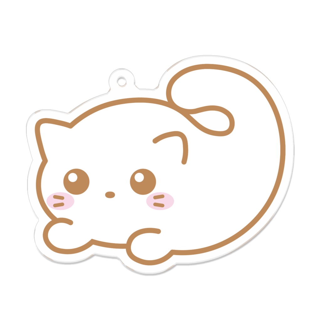 もちねこのミルク　アクリルキーホルダー - 70 x 70 (mm) コーティングなし