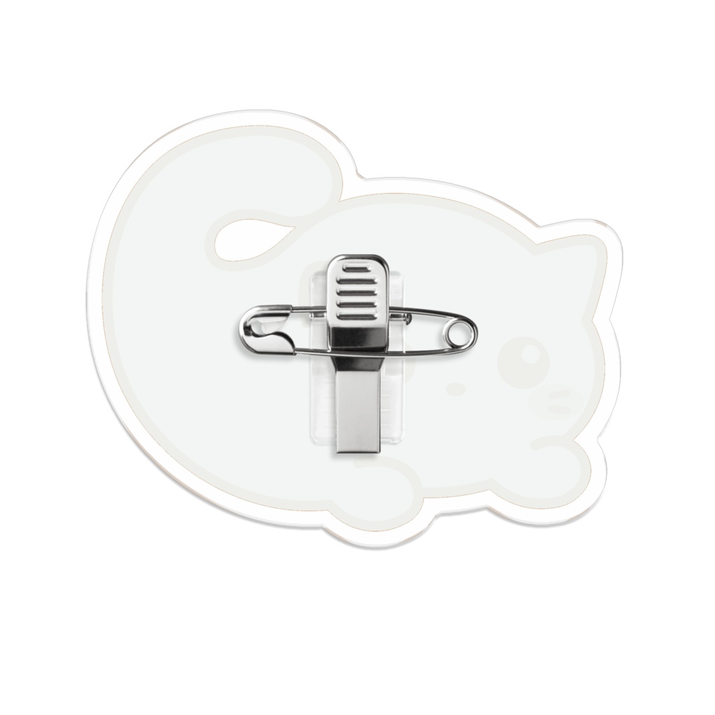 もちねこのミルク アクリルバッジ - 70 x 70 (mm)