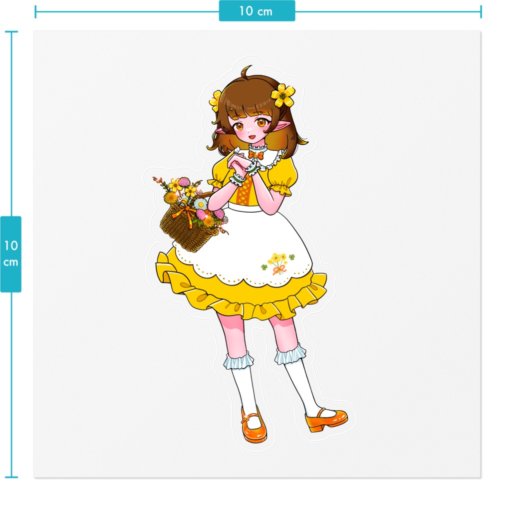 野花あんな(通常衣装) クリアステッカー - 100 x 100 (mm)