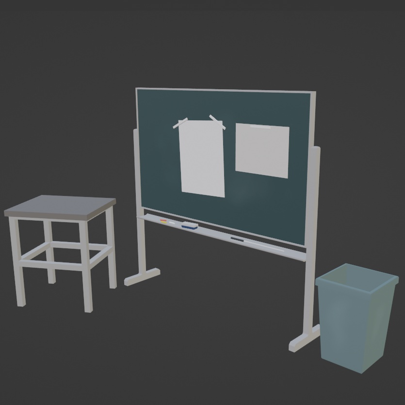 黒板一式 (VRC想定3Dモデル)