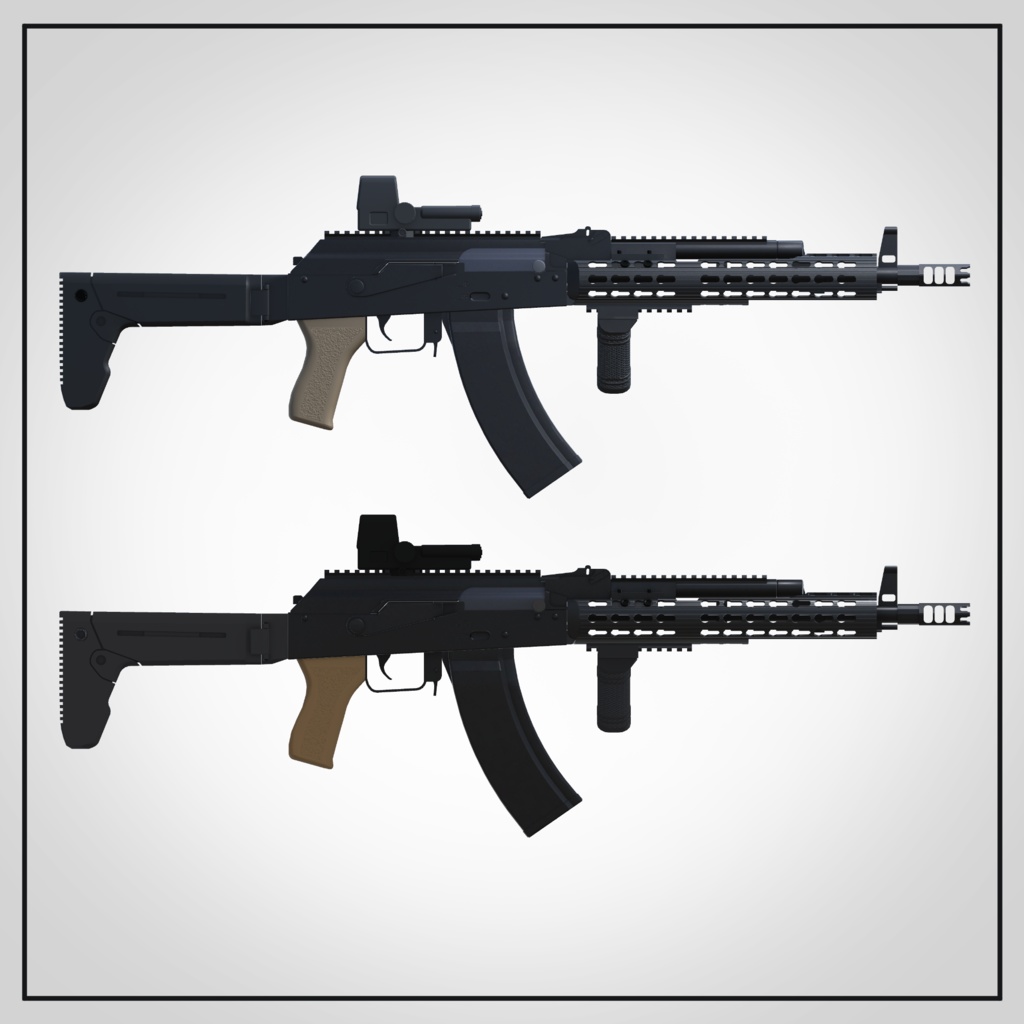 AK-74Custom 5.45×39㎜アサルトライフル (VRC想定3Dモデル)