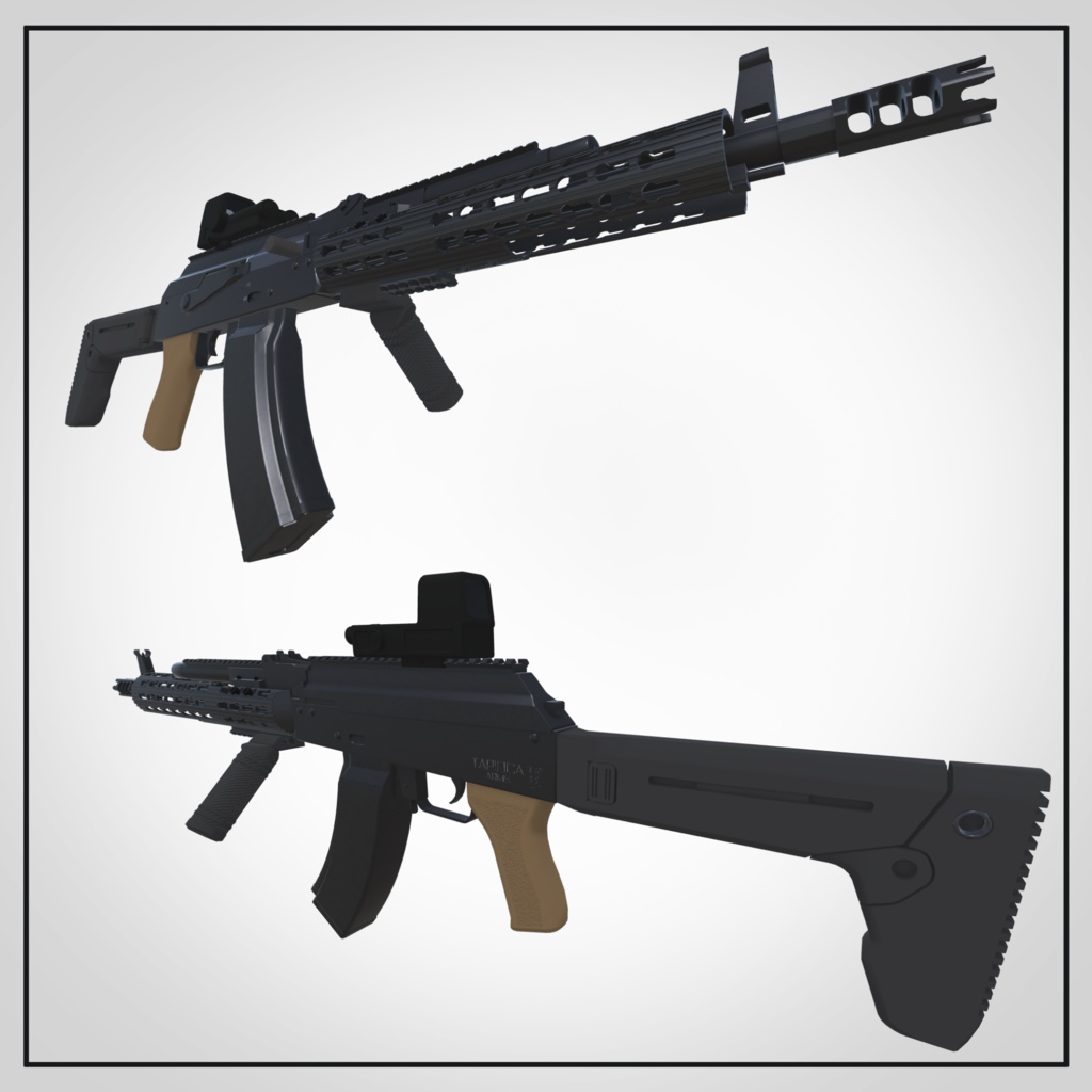 AK-74Custom 5.45×39㎜アサルトライフル (VRC想定3Dモデル)
