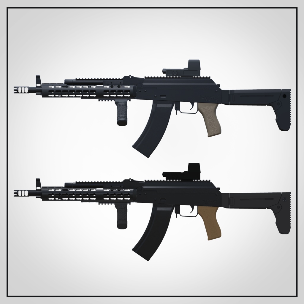 AK-74Custom 5.45×39㎜アサルトライフル (VRC想定3Dモデル)