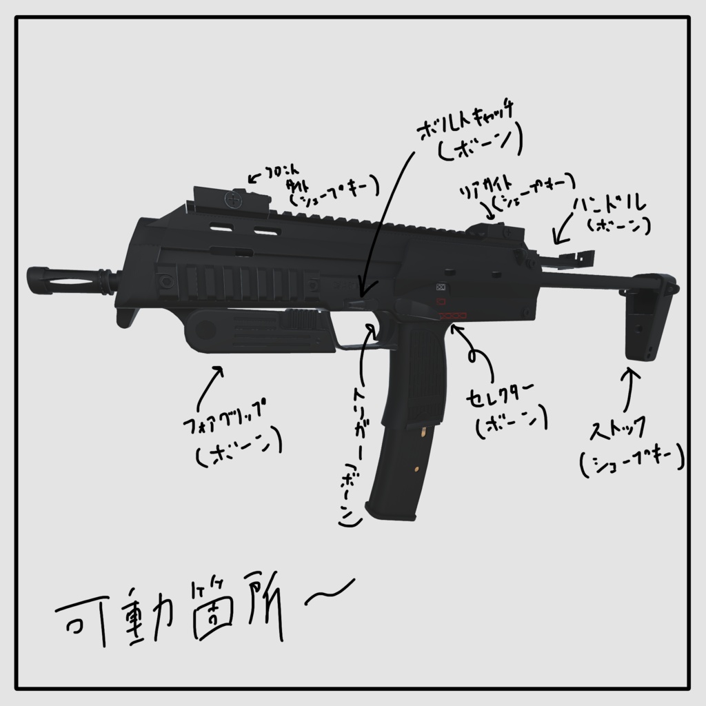 TA7A1 4.6×30㎜PDW (VRC想定3Dモデル)