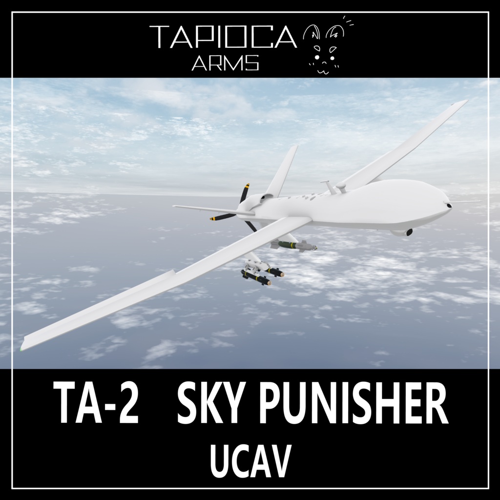 TA-2 SkyPunisher UCAV(無人攻撃機) (VRC想定3Dモデル)