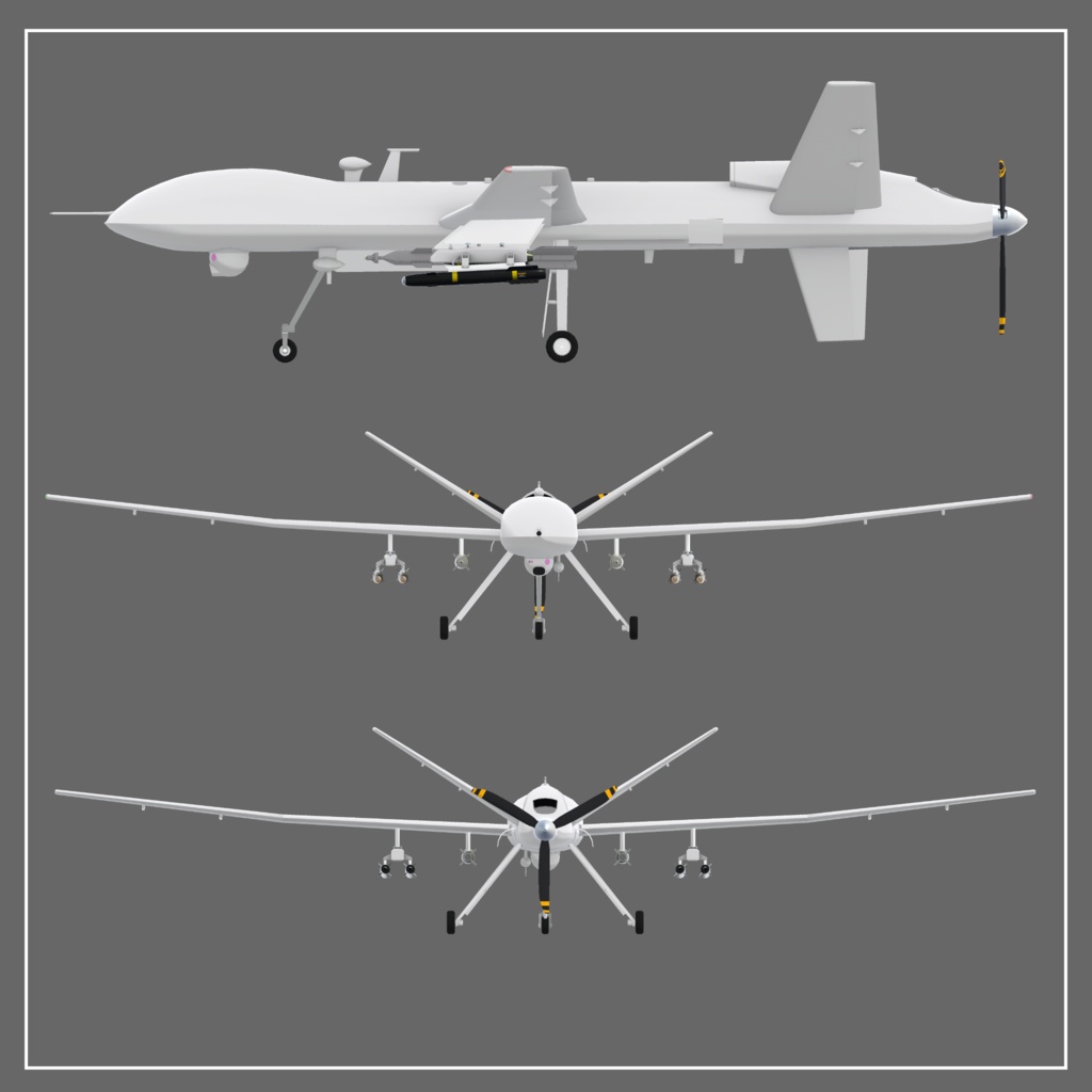 TA-2 SkyPunisher UCAV(無人攻撃機) (VRC想定3Dモデル)