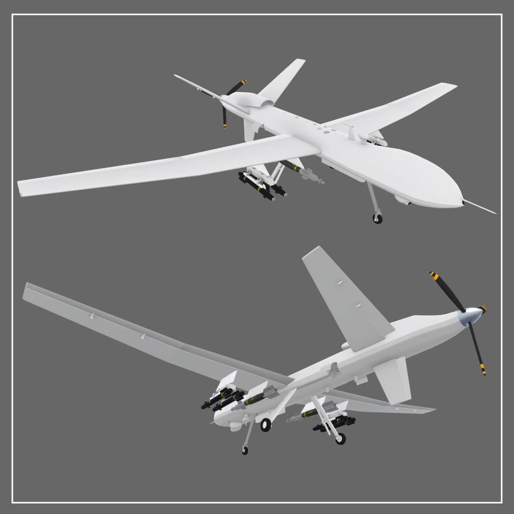 TA-2 SkyPunisher UCAV(無人攻撃機) (VRC想定3Dモデル)