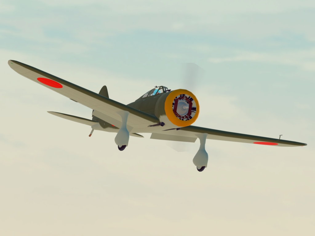 帝国陸軍戦闘機 キ-27 九七式戦闘機【VRC想定飛行可能3Dモデル