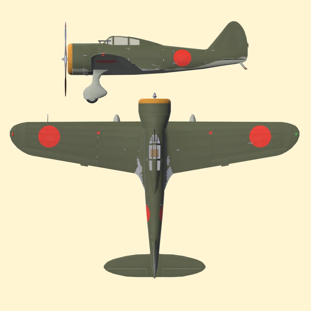 帝国陸軍戦闘機 キ-27 九七式戦闘機【VRC想定飛行可能3Dモデル