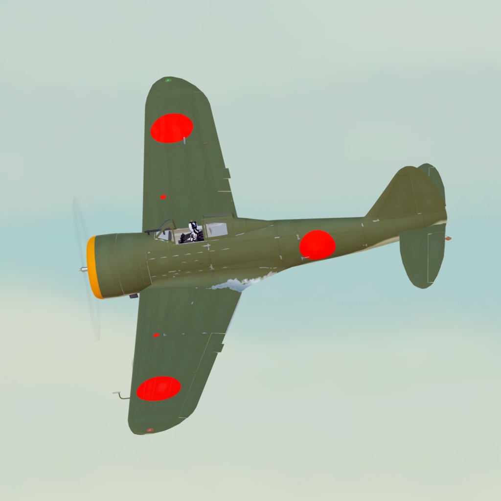帝国陸軍戦闘機 キ-27 九七式戦闘機【VRC想定飛行可能3Dモデル