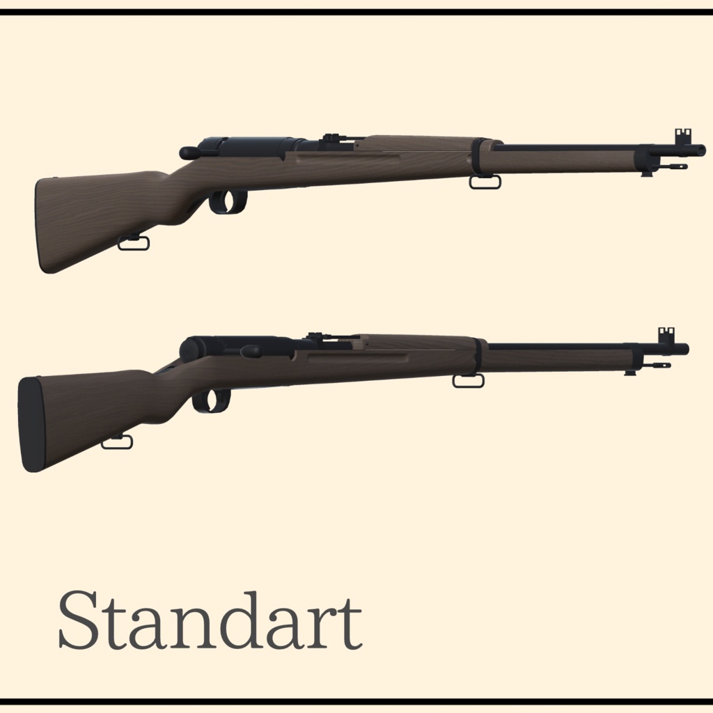 三八式歩兵銃 Arisaka Type38 (VRC想定3Dモデル)