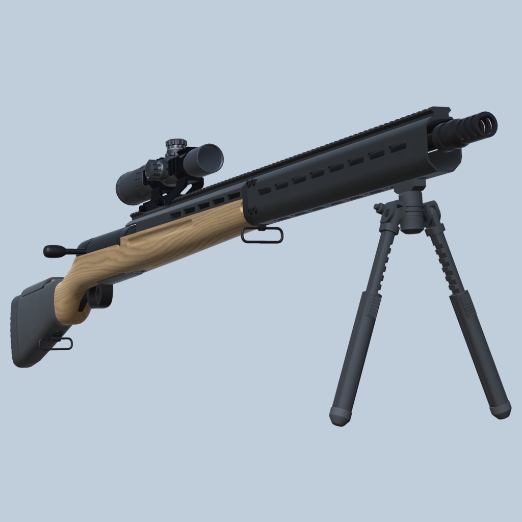 三八式歩兵銃近代化カスタム ArisakaType38 ModernizedCustom (VRC想定3Dモデル)