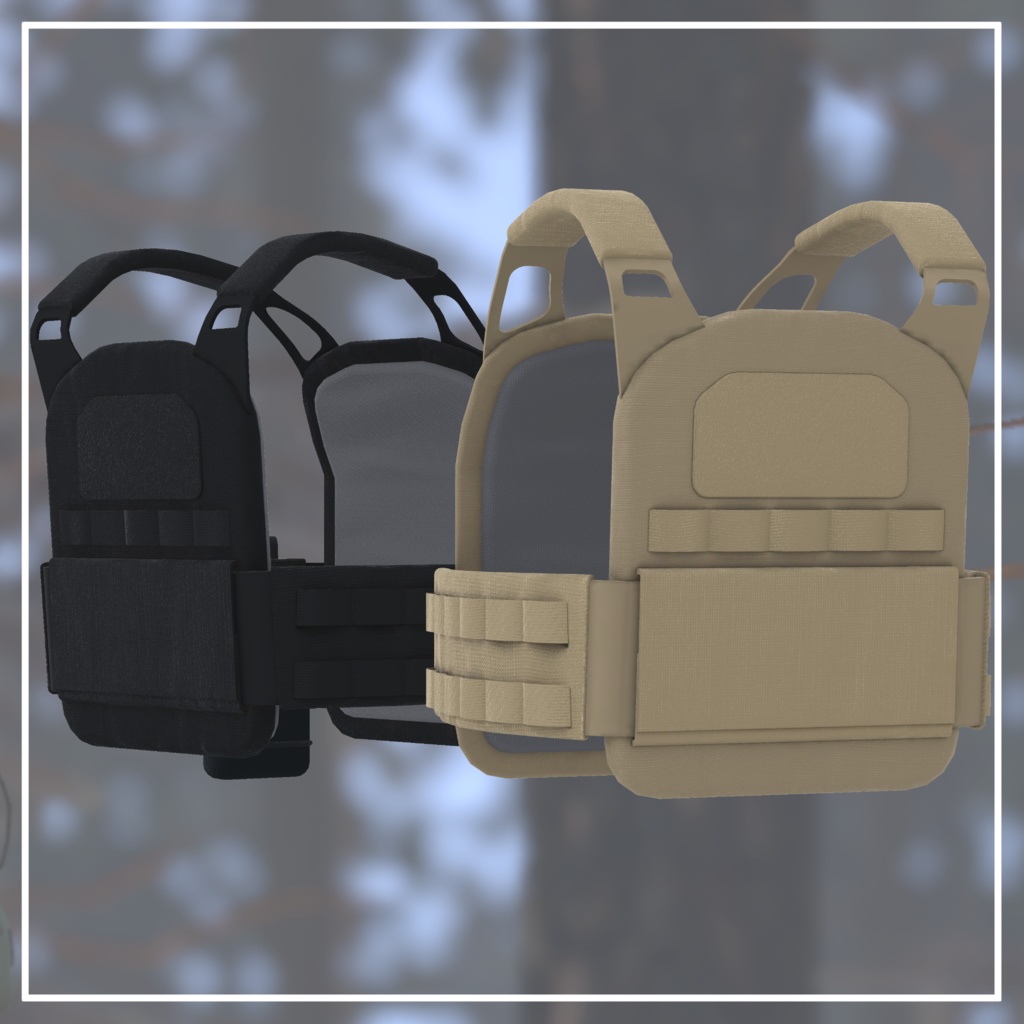 シンプルプレートキャリア38 SimplePlateCarrier38 (VRC想定3Dモデル)