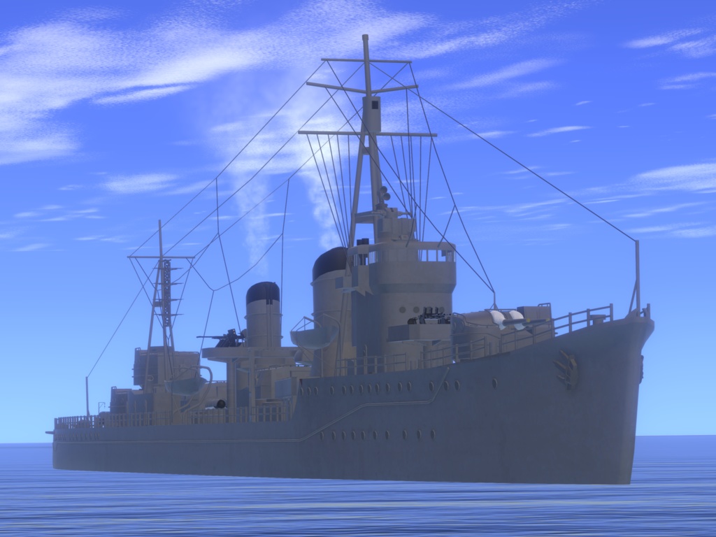 日本海軍陽炎型駆逐艦 雪風【VRC想定3Dモデル】