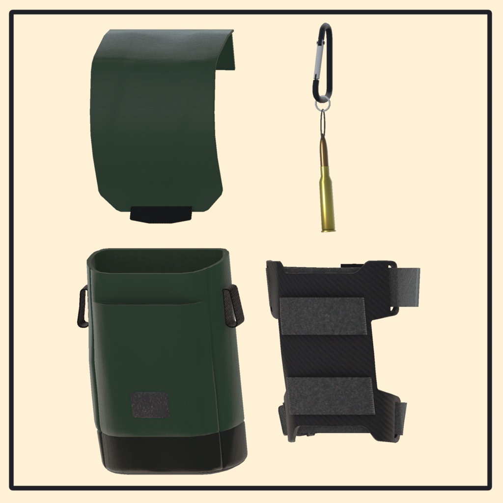 シンプルレッグポーチ (MA対応VRC想定3Dモデル)