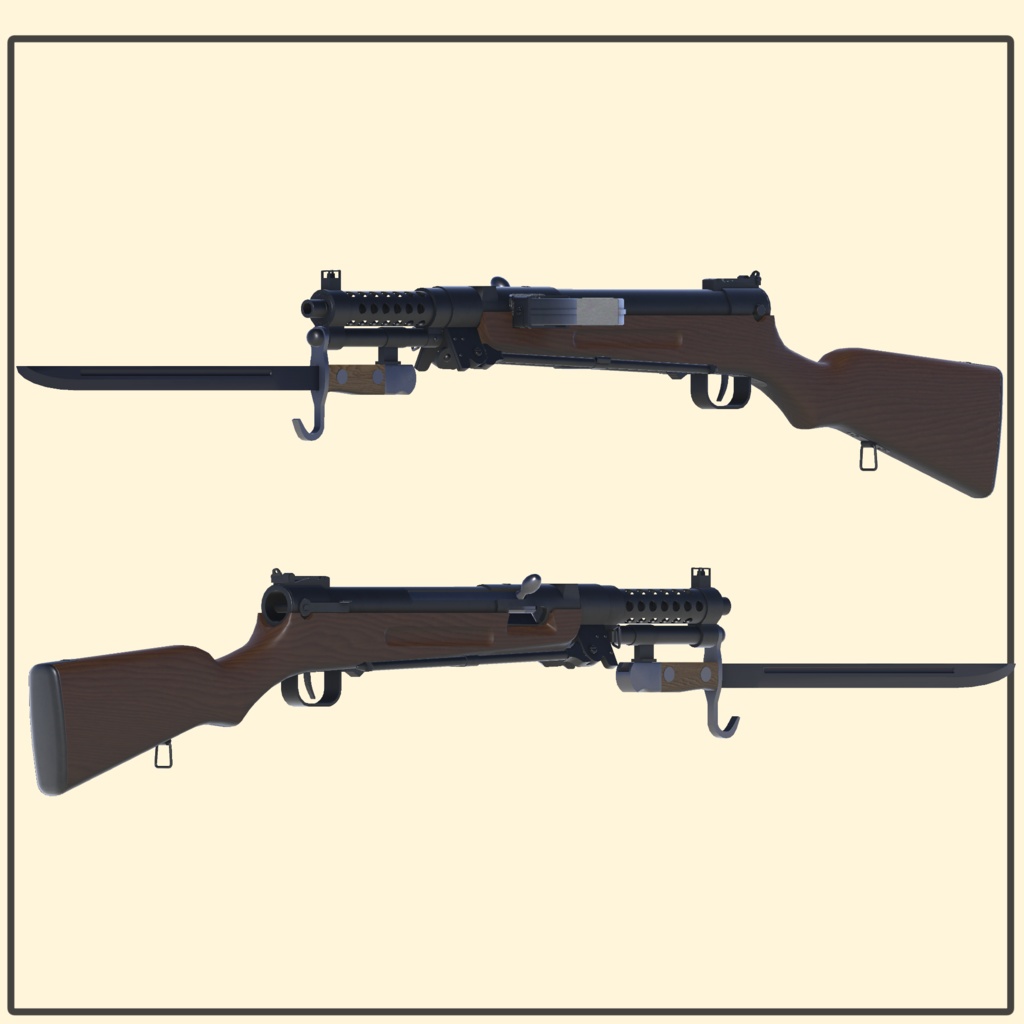 改修三型機関短銃(百式) 【VRC想定3Dモデル】