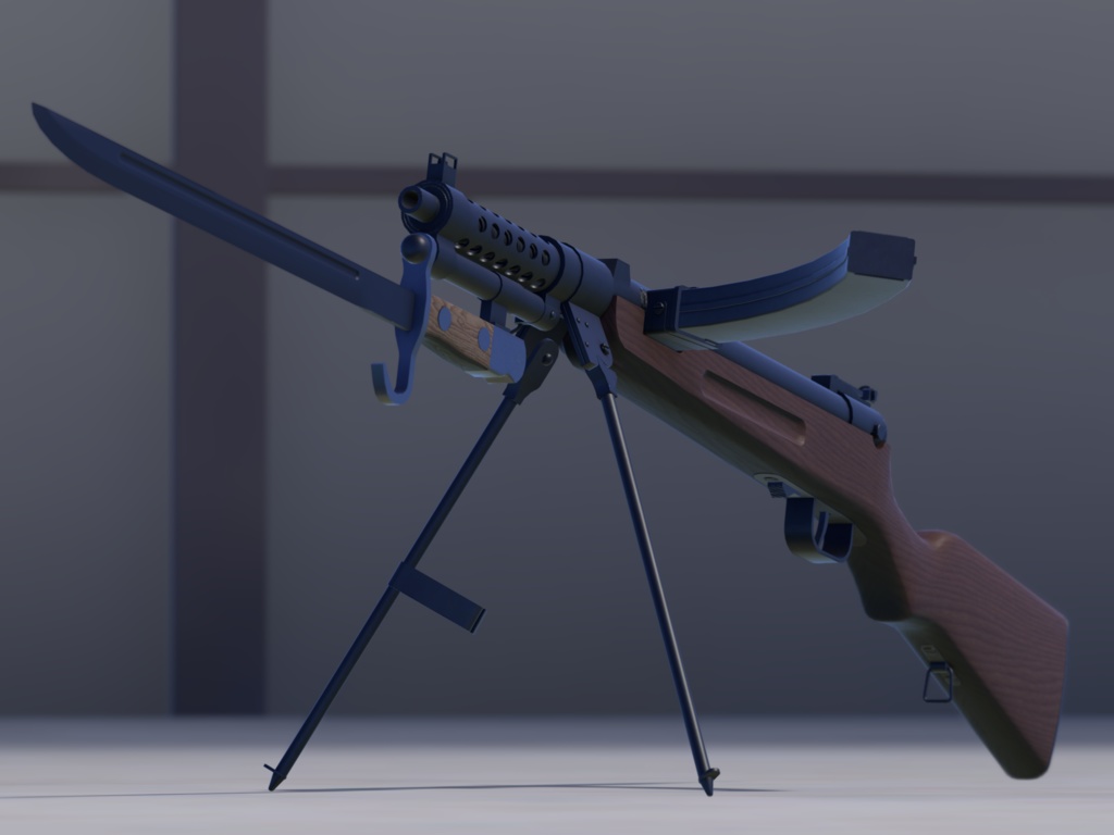 改修三型機関短銃(百式) 【VRC想定3Dモデル】